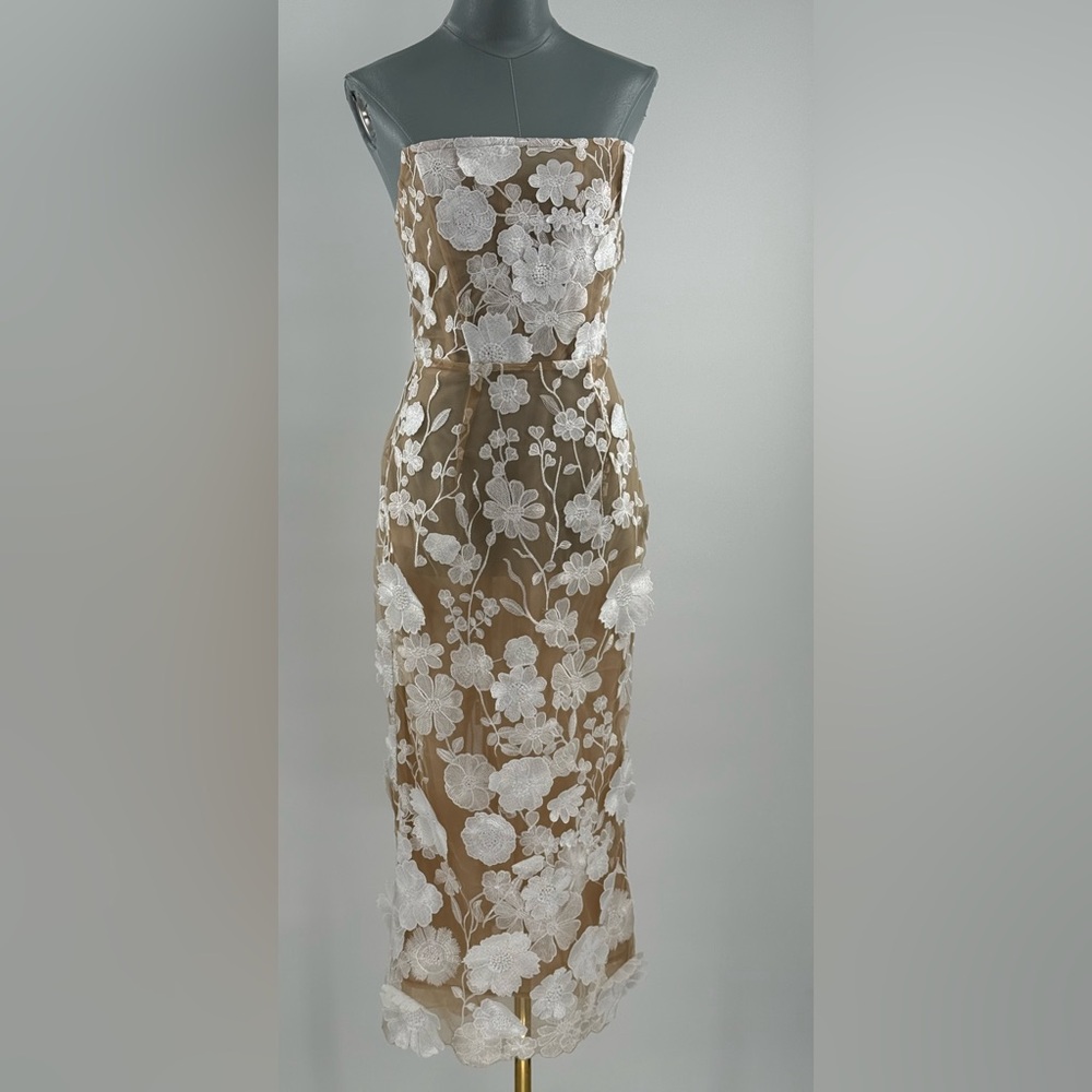 🆕 BRONX & BANCO 🧿 NWOT Jasmine Blanc Corset Midi Dress, Sz L US 8 - Picture 4 of 17